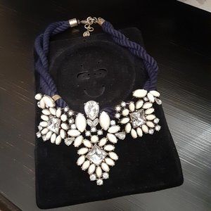 Ivory & Crystal corded statement necklace